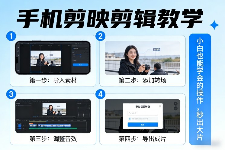 手机剪映剪辑教学，小白也能学会的操作，秒出大片-想要创业