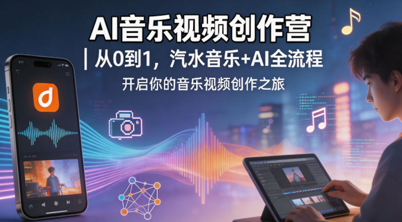 AI音乐视频创作营｜从0到1，汽水音乐+AI全流程，开启你的音乐视频创作之旅-想要创业