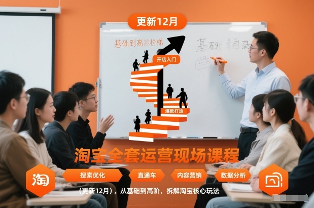 淘宝全套运营现场课程(更新26年1月)，从基础到高阶，拆解淘宝核心玩法-想要创业