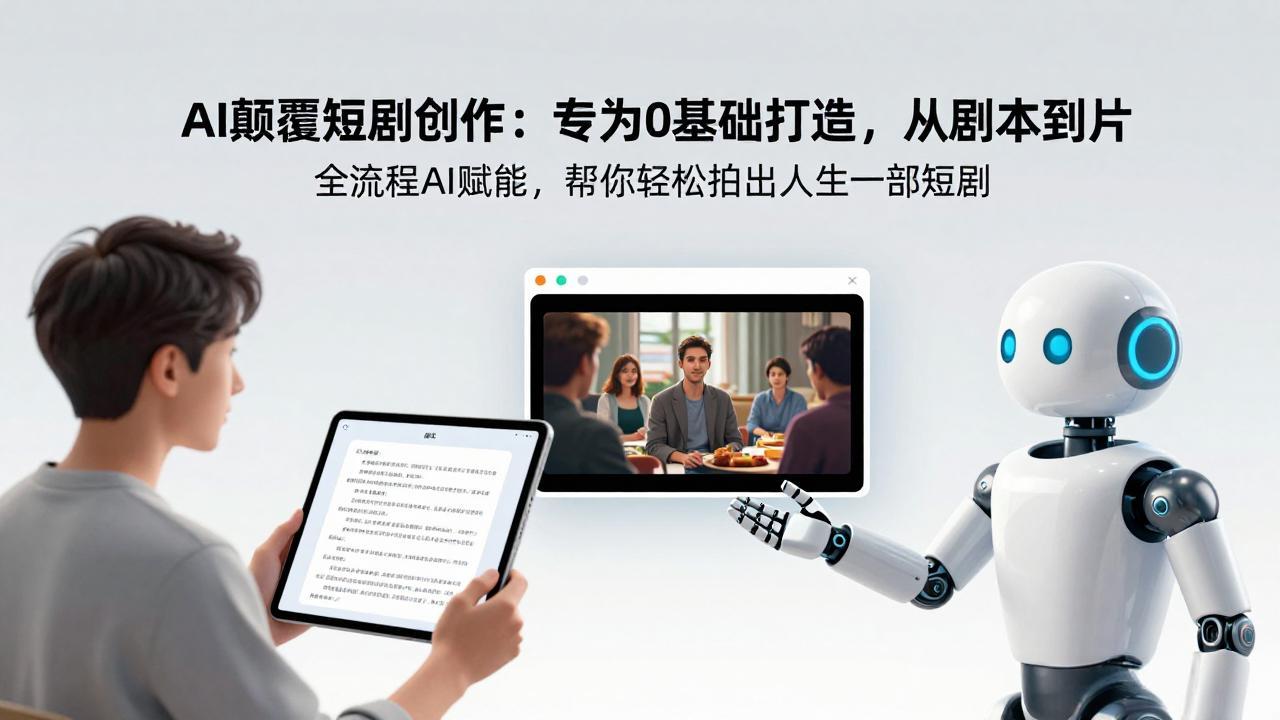 AI颠覆短剧创作：专为0基础打造，从剧本到成片全流程AI赋能，帮你轻松拍出人生第一部短剧-想要创业