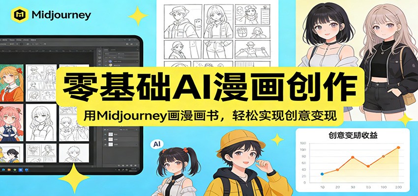 零基础AI漫画创作：用Midjourney画漫画书，轻松实现创意变现-想要创业