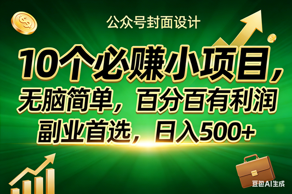 （17694期）10个必赚小项目，无脑简单，百分百有利润，副业首选，日入400+-想要创业