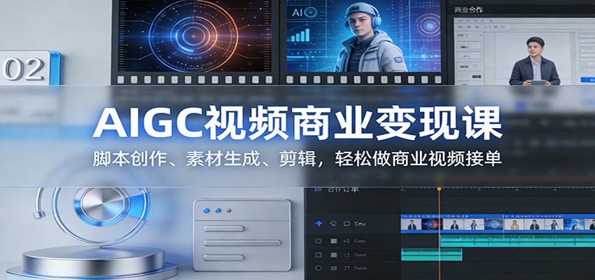 AIGC视频商业变现课:脚本创作、素材生成、剪辑,轻松做商业视频接单-想要创业