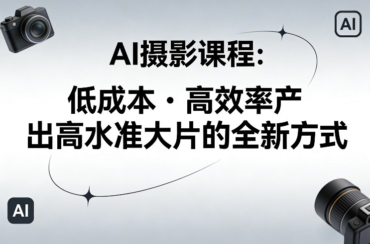 AI摄影课程，低成本高效率产出高水准大片的全新方式-想要创业