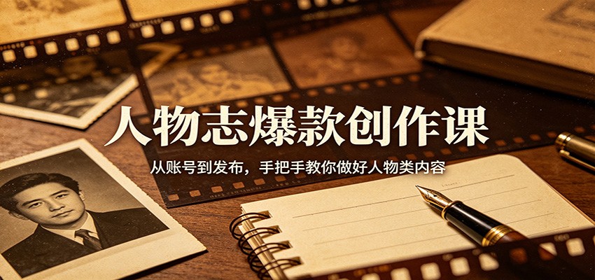 人物志爆款创作课：从账号到发布，手把手教你做好人物类内容-想要创业