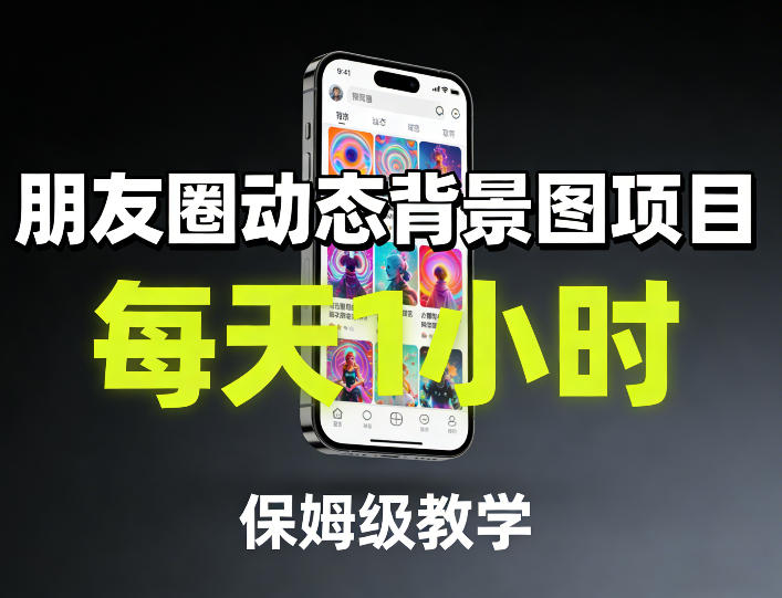 朋友圈动态背景图项目，每天1小时，保姆级教学-想要创业