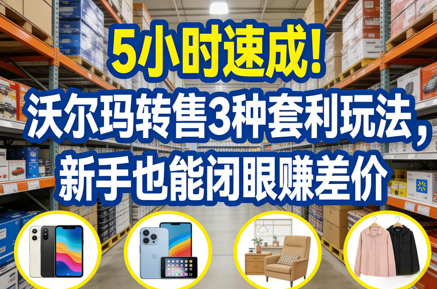 5小时速成!沃尔玛转售3种套利玩法,新手也能闭眼賺差价-想要创业