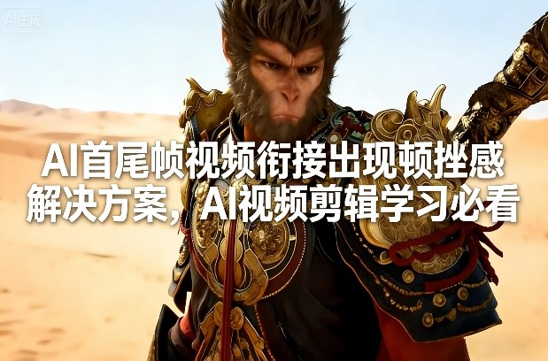 AI首尾帧视频衔接出现顿挫感解决方案，AI视频剪辑学习必看-想要创业