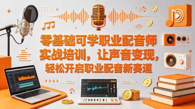 零基础可学职业配音师实战培训，让声音变现，轻松开启职业配音新赛道-想要创业