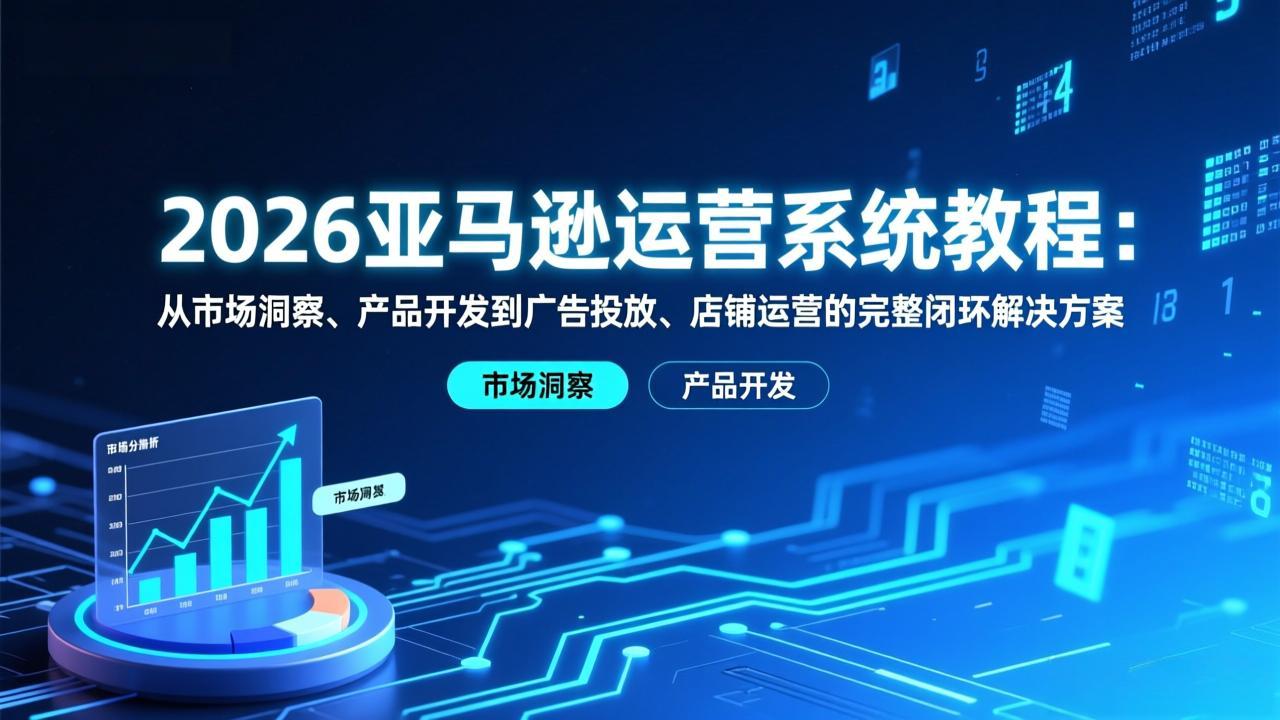2026亚马逊运营系统教程：从市场洞察、产品开发到广告投放、店铺运营的完整闭环解决方案-想要创业