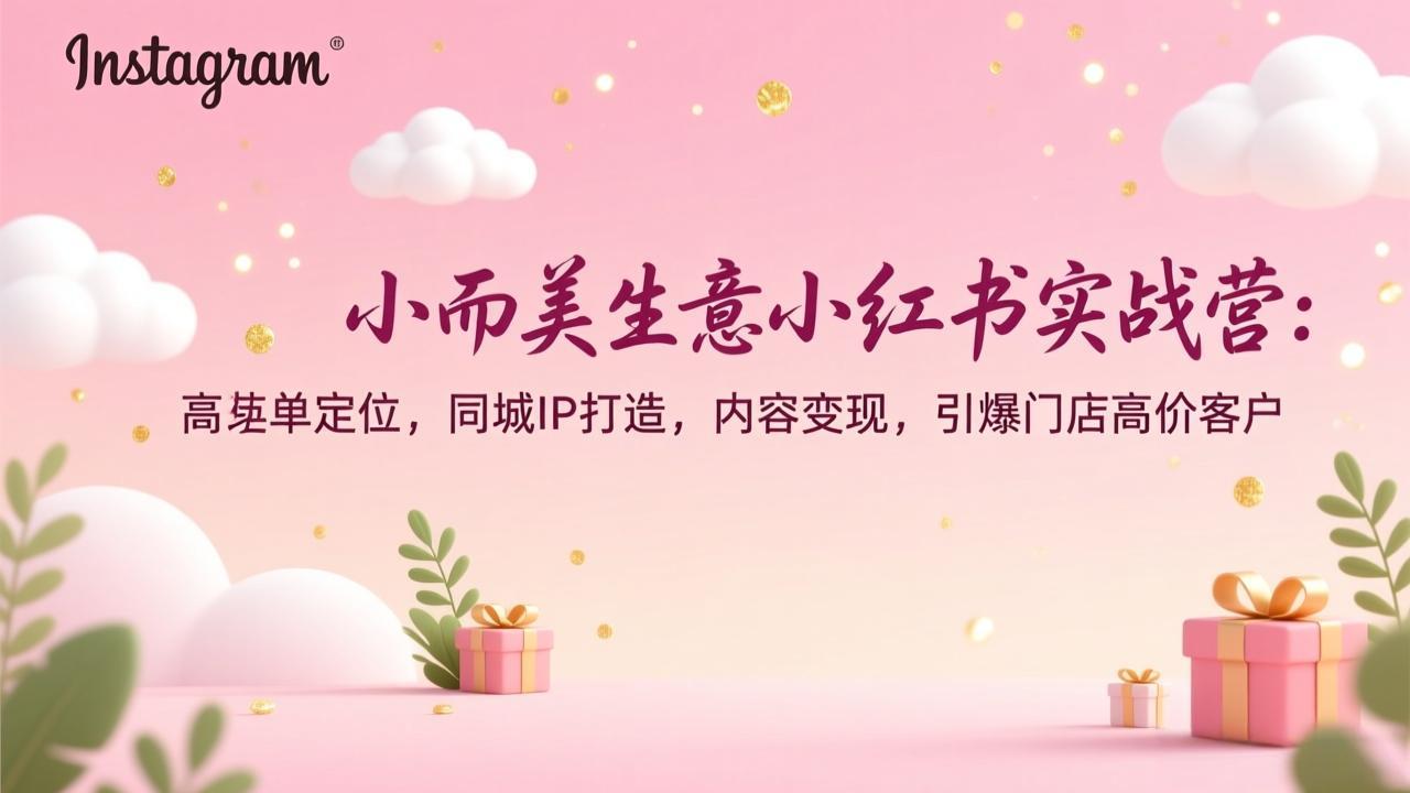 小而美生意小红书实战营：高客单定位，同城IP打造，内容变现，引爆门店高价客户-想要创业