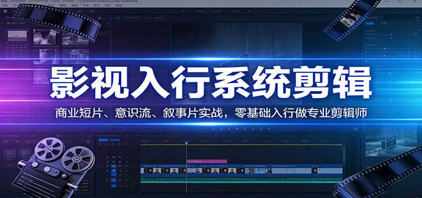 影视系统剪辑，商业短片、意识流、叙事片实战，零基础入行做专业剪辑师-想要创业