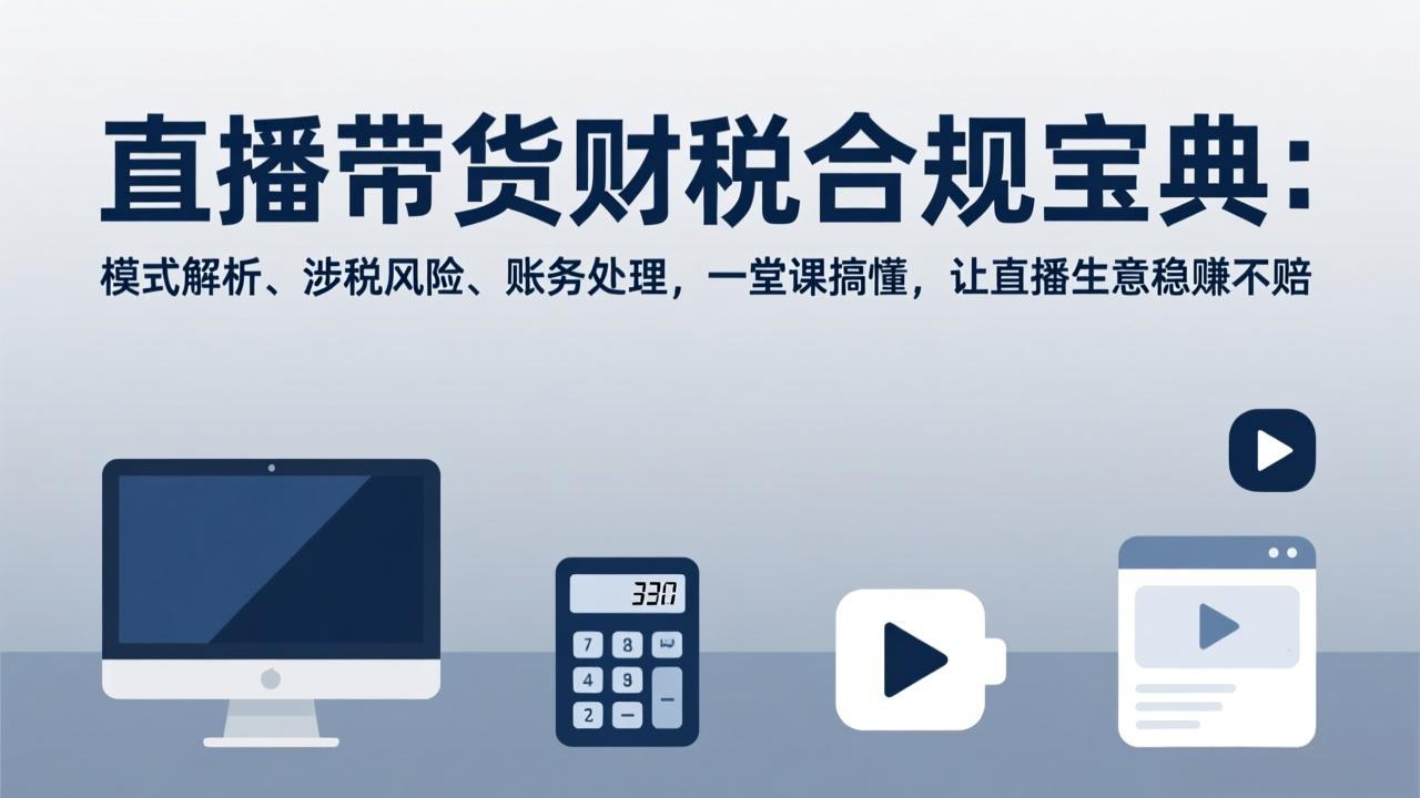 直播带货财税合规宝典：模式解析、涉税风险、账务处理，一堂课搞懂，让直播生意稳赚不赔-想要创业