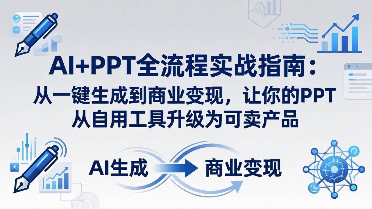 （18142期）AI+PPT全流程实战指南-更新4月21：从一键生成到商业变现，让你的PPT从自用工具升级为可卖产品-想要创业