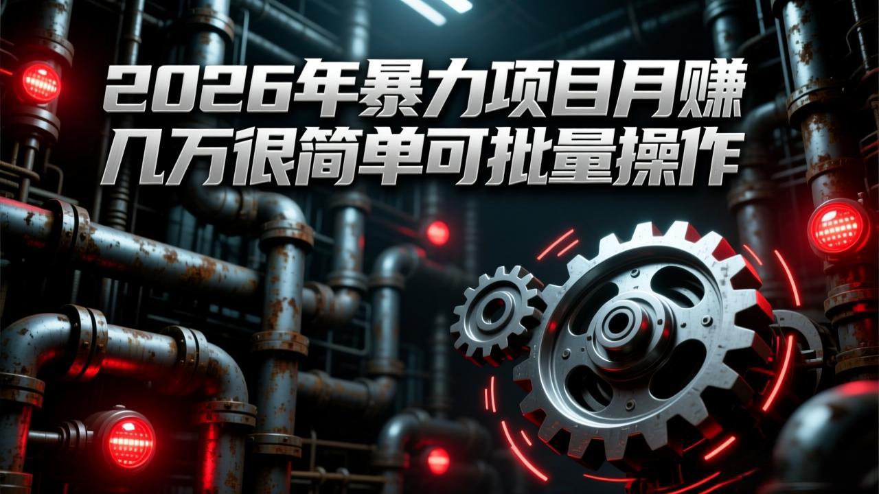 2026年暴力项目月赚几万很简单可批量操作，成本低，利润大-想要创业