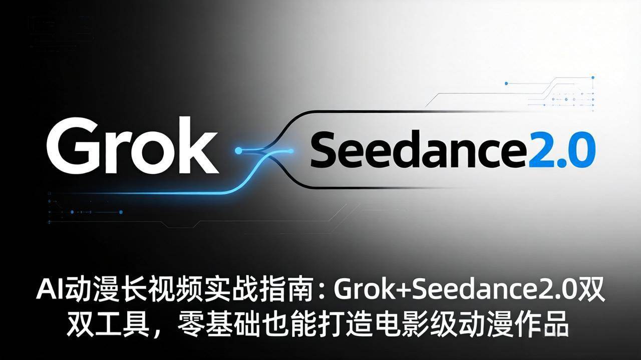 （18153期）AI动漫长视频实战指南：Grok+Seedance2.0双工具，零基础也能打造电影级动漫作品-想要创业