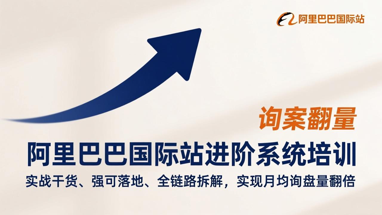 阿里巴巴国际站进阶系统培训，实战干货、强可落地、全链路拆解，实现月均询盘量翻倍-想要创业