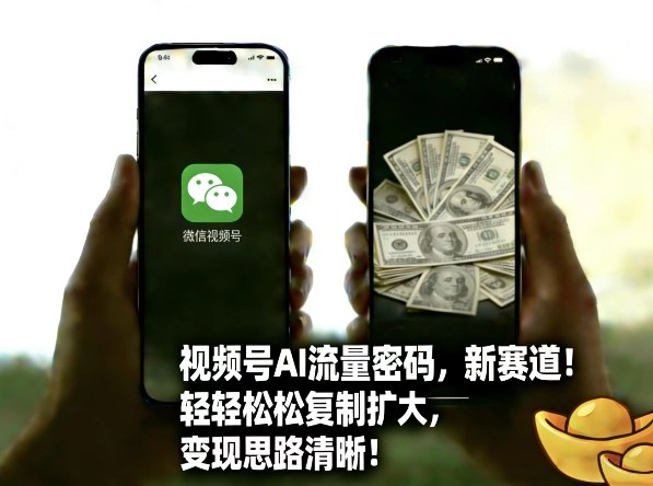 视频号AI流量密码新赛道,轻轻松松复制扩大,变现思路清晰-想要创业